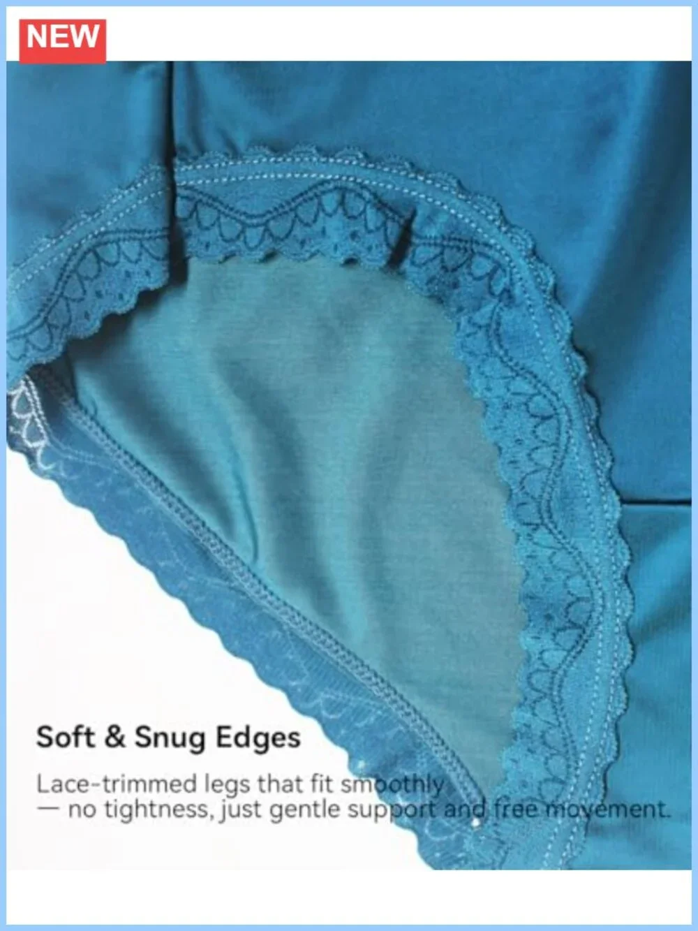 High Waist Satin Panties 3-Pack, Silk-Lined, Women's Briefs with Lace Trim
